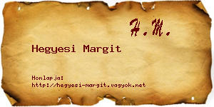 Hegyesi Margit névjegykártya